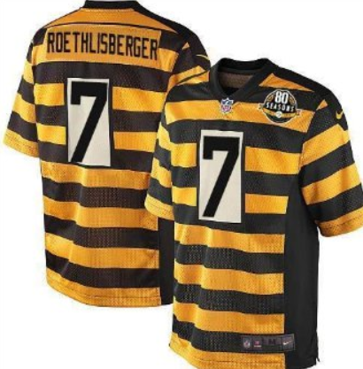 Men's Pittsburgh Steelers #7 Ben Roethlisberger bumblebee Stripe jersey